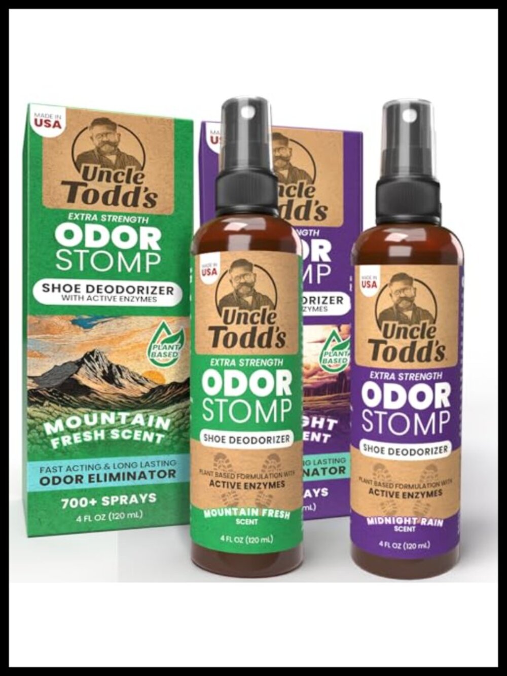 Shoe Deodorizer Spray 2-Pack Enzyme Odor Eliminator Fresh
